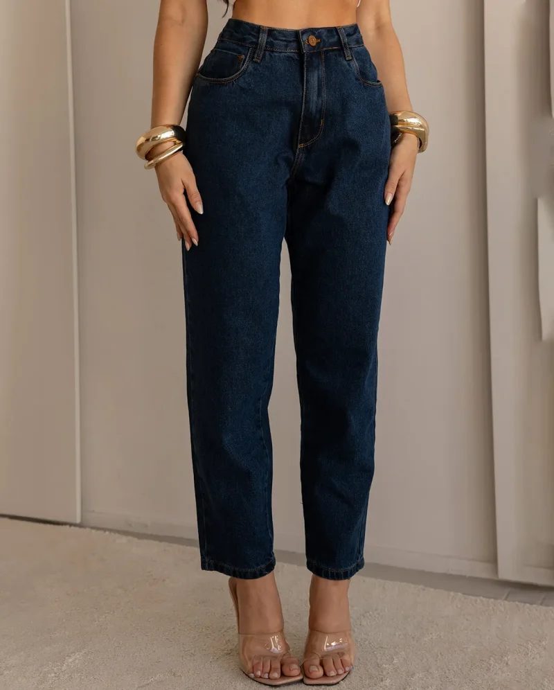 Calça Jeans Mom Feminina Cintura Alta Algodão 00101 Black Blue. Calça Jeans Mom Feminina Cintura Alta Algodão 00101 - Black Blue - Calca Jeans Mom Feminina Cintura Alta Algodao 00101 Black Blue