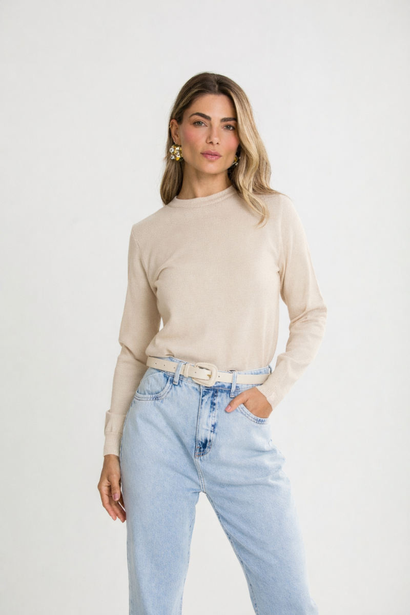 Blusa Suéter - 1361 - 1361 Bege